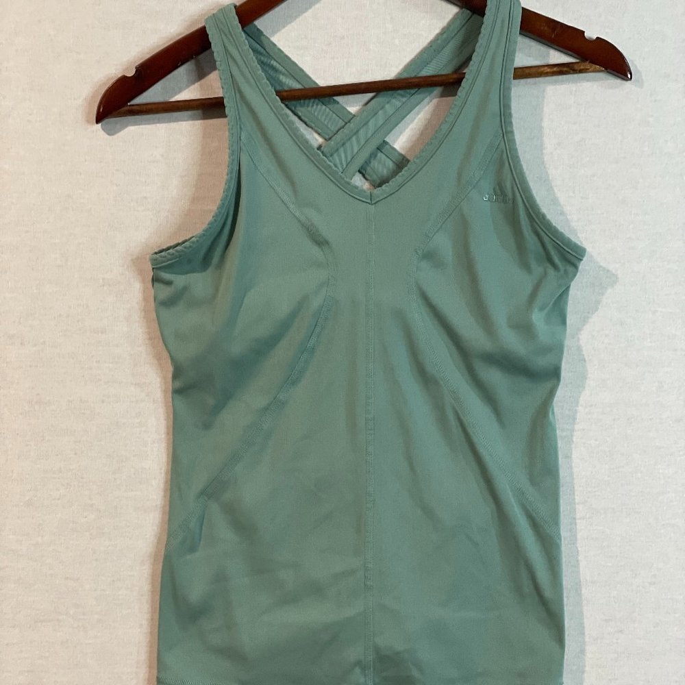 Adidas Climalite Women's Mint Green Cross Back Workout Running Tank Top Sz S